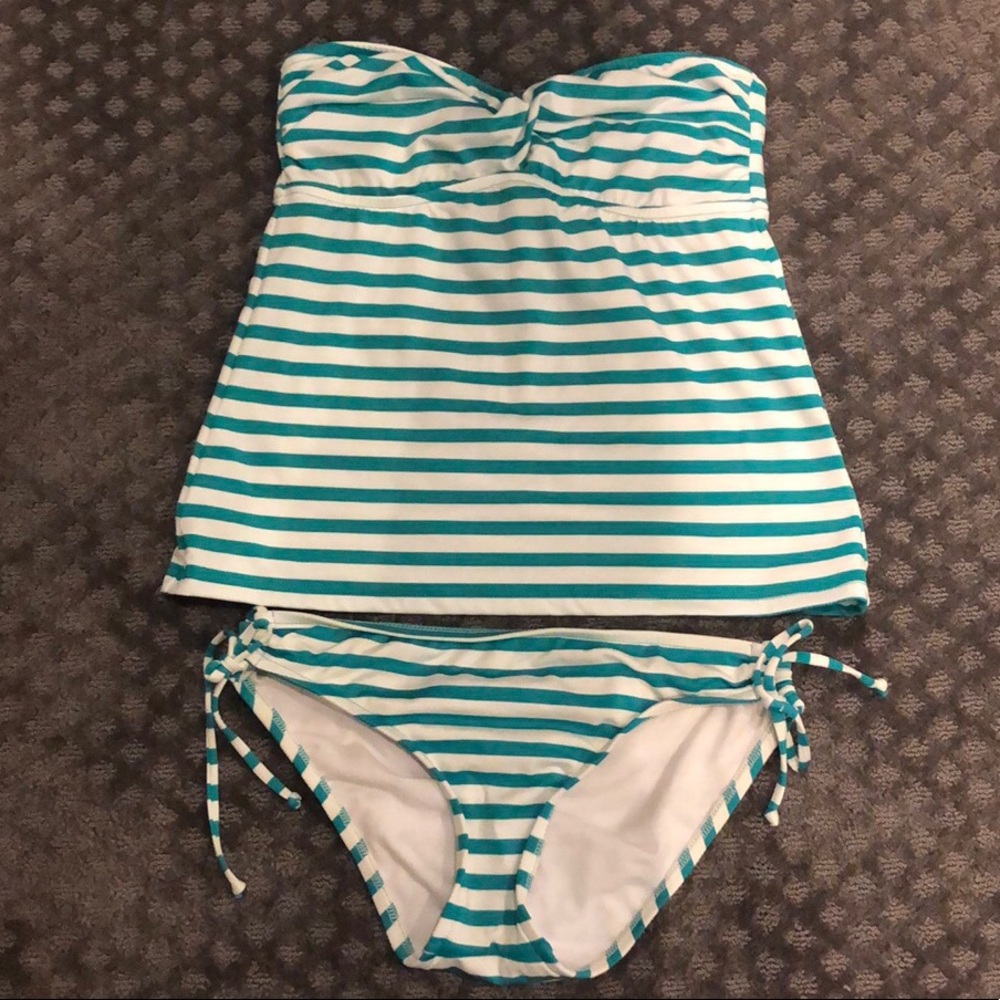 Green Striped Tankini